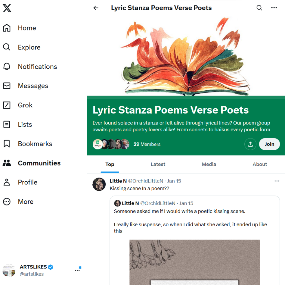 X Community: A Haven for Poets, Lyricists, and Verse Enthusiasts